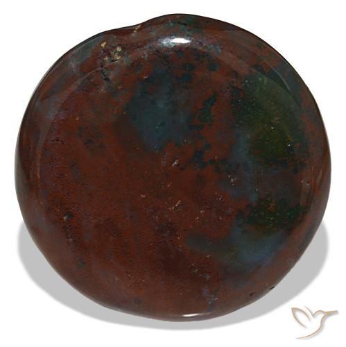 Heliotropo verde natural de 40,45 ct, corte redondo, opaco
