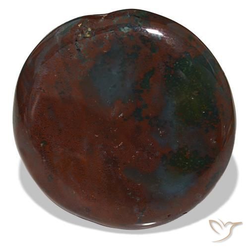 Heliotropo verde natural de 40,45 ct, corte redondo, opaco