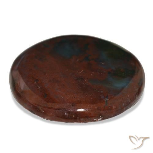 Heliotropo verde natural de 40,45 ct, corte redondo, opaco
