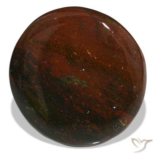 Heliotropo verde natural de 39,86 ct, corte redondo, opaco