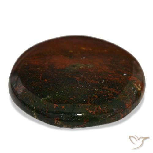 Heliotropo verde natural de 39,86 ct, corte redondo, opaco