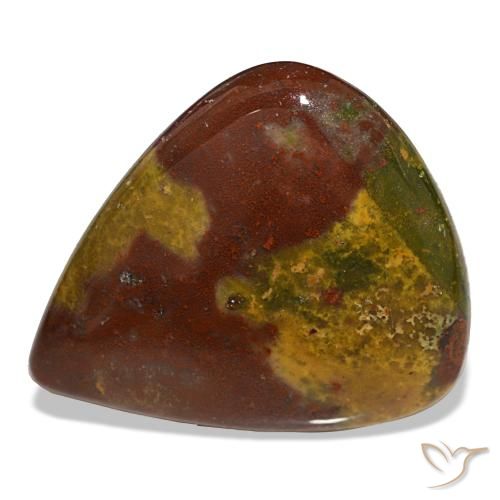 Heliotropo multicolor natural de 26,50 ct, en forma de pera, opaco