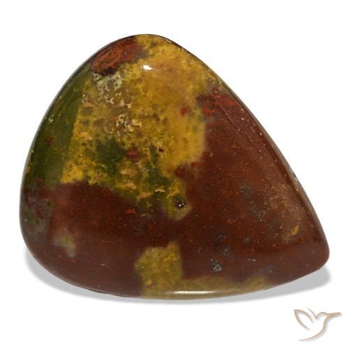 Heliotropo multicolor natural de 26,50 ct, en forma de pera, opaco