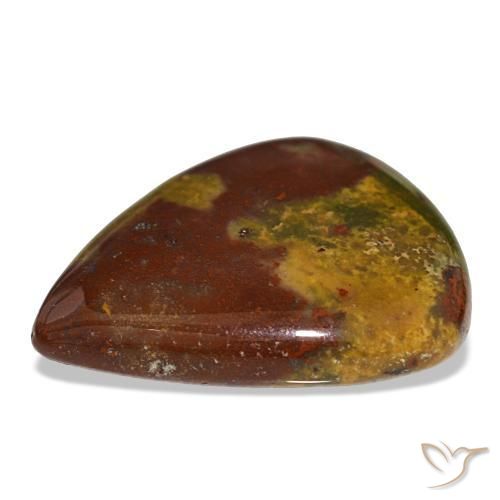 Heliotropo multicolor natural de 26,50 ct, en forma de pera, opaco
