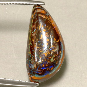 Ópalo boulder multicolor natural de 10,16 ct, forma elegante, opaco