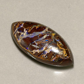 Ópalo boulder multicolor natural de 12,35 ct, marquesa, opaco