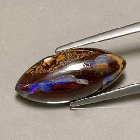 Ópalo boulder multicolor natural de 6,17 ct, marquesa, opaco