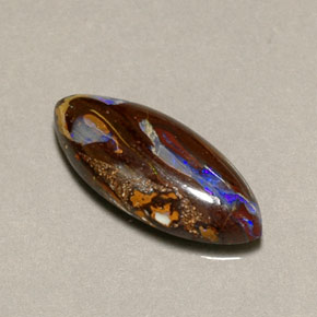 Ópalo boulder multicolor natural de 6,17 ct, marquesa, opaco