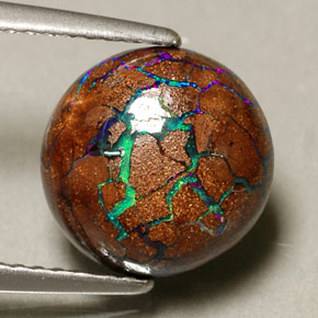 Ópalo de roca Multicolor natural de 3.75 ct, Corte Redondo, Opaco