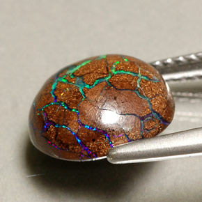 Ópalo de roca Multicolor natural de 3.75 ct, Corte Redondo, Opaco