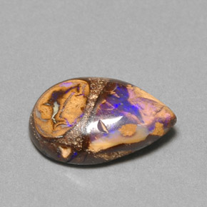 Ópalo boulder multicolor natural de 3,22 ct, en forma de pera, opaco