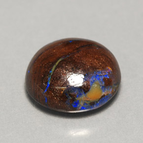Ópalo boulder multicolor natural de 3,11 ct, corte redondo, opaco