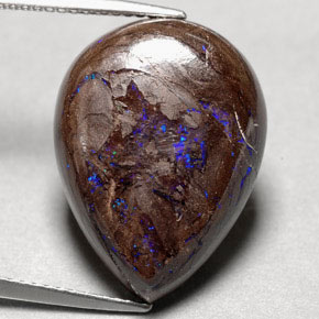 Ópalo boulder multicolor natural de 14,97 ct, en forma de pera, opaco