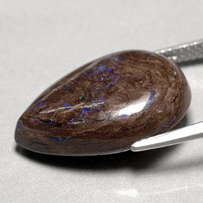Ópalo boulder multicolor natural de 14,97 ct, en forma de pera, opaco