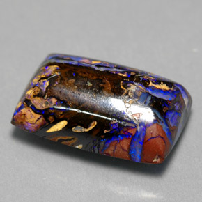 Ópalo boulder multicolor natural de 6,50 ct, baguette, opaco