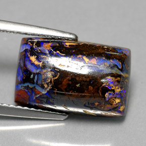 Ópalo boulder multicolor natural de 6,50 ct, baguette, opaco