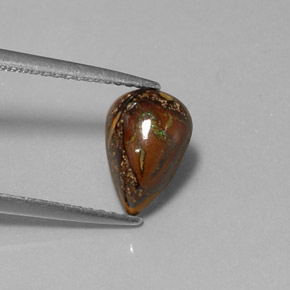 Ópalo boulder multicolor natural de 1,88 ct, en forma de pera, opaco