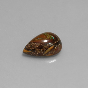 Ópalo boulder multicolor natural de 1,88 ct, en forma de pera, opaco