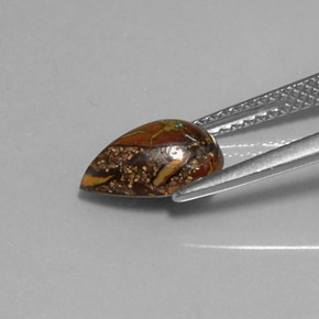 Ópalo boulder multicolor natural de 1,88 ct, en forma de pera, opaco