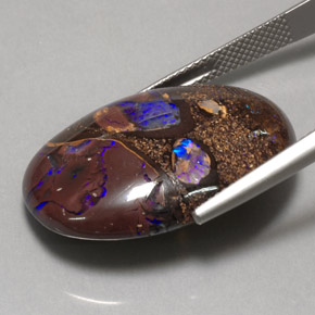 Ópalo de roca Multicolor natural de 32.09 ct, Corte Óvalo, Opaco