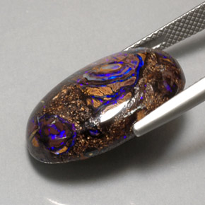 Ópalo de roca Multicolor natural de 17.91 ct, Corte Óvalo, Opaco