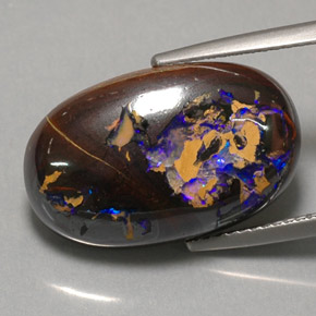Ópalo boulder multicolor natural de 14,18 ct, corte óvalo, opaco