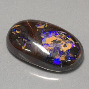 Ópalo boulder multicolor natural de 14,18 ct, corte óvalo, opaco