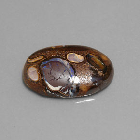 Ópalo boulder multicolor natural de 9,28 ct, corte óvalo, opaco