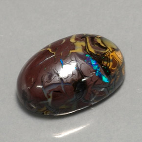 Ópalo de roca Multicolor natural de 6.95 ct, Corte Óvalo, Opaco