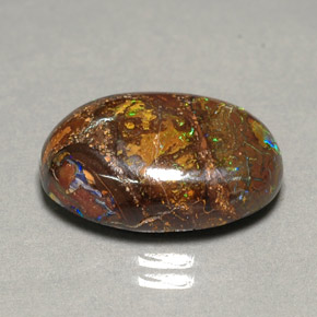 Ópalo boulder multicolor natural de 10,06 ct, corte óvalo, opaco