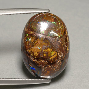 Ópalo boulder multicolor natural de 10,06 ct, corte óvalo, opaco