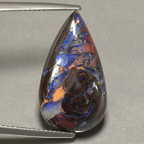Ópalo boulder multicolor natural de 9,16 ct, en forma de pera, opaco