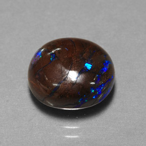 Ópalo boulder multicolor natural de 5,30 ct, corte óvalo, opaco