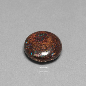 Ópalo boulder multicolor natural de 4,97 ct, corte redondo, opaco