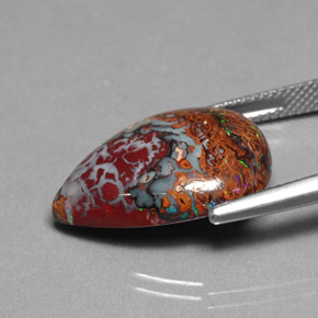 Ópalo de roca Multicolor natural de 11.09 ct, En forma de pera, Opaco