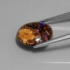 Ópalo boulder multicolor natural de 7,07 ct, corte redondo, opaco