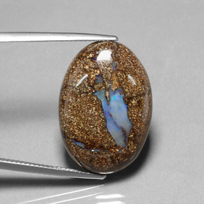Ópalo boulder multicolor natural de 20,02 ct, corte óvalo, opaco