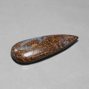 Ópalo boulder multicolor natural de 26,52 ct, en forma de pera, opaco