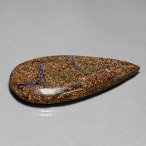 Ópalo boulder multicolor natural de 52,57 ct, en forma de pera, opaco