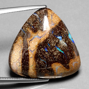 Ópalo boulder multicolor natural de 25,23 ct, trillón, opaco