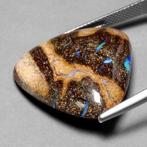 Ópalo boulder multicolor natural de 25,23 ct, trillón, opaco