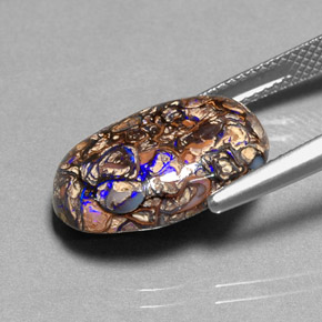 Ópalo de roca Multicolor natural de 8.36 ct, Corte Óvalo, Opaco