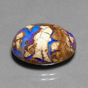 Ópalo boulder multicolor natural de 11,68 ct, corte óvalo, opaco