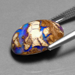 Ópalo boulder multicolor natural de 11,68 ct, corte óvalo, opaco
