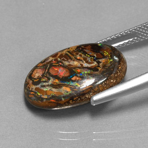 Ópalo de roca Multicolor natural de 10.67 ct, Corte Óvalo, Opaco