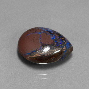 Ópalo boulder multicolor natural de 10,37 ct, en forma de pera, opaco