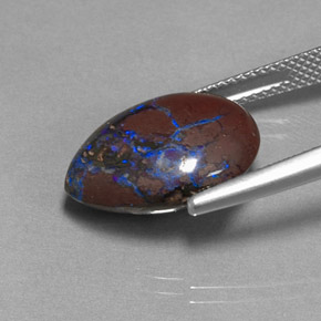 Ópalo boulder multicolor natural de 10,37 ct, en forma de pera, opaco