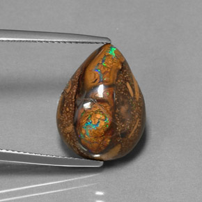 Ópalo de roca Multicolor natural de 10.40 ct, En forma de pera, Opaco