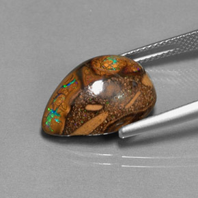 Ópalo de roca Multicolor natural de 10.40 ct, En forma de pera, Opaco