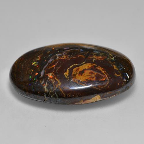 Ópalo boulder multicolor natural de 33,36 ct, corte óvalo, opaco
